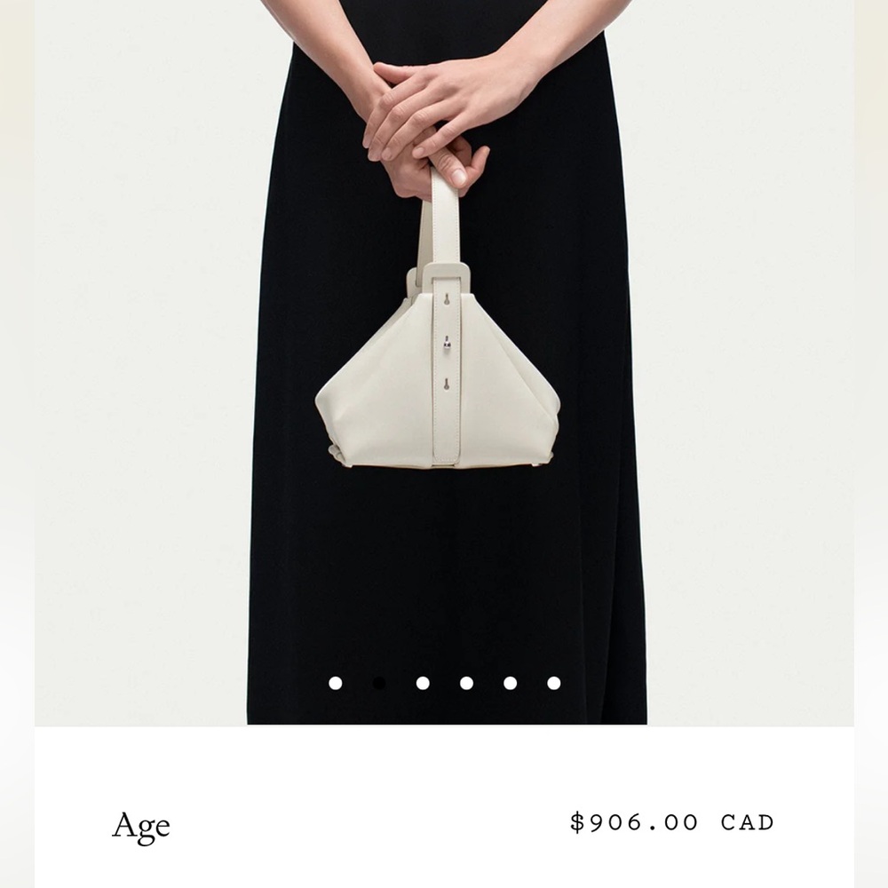 Avene Age Bag Genuine Italian Leather Handbag Cream